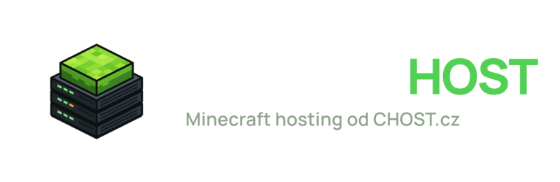 Logo MinecraftHost s dovětkem Minecraft hosting od CHOST.cz