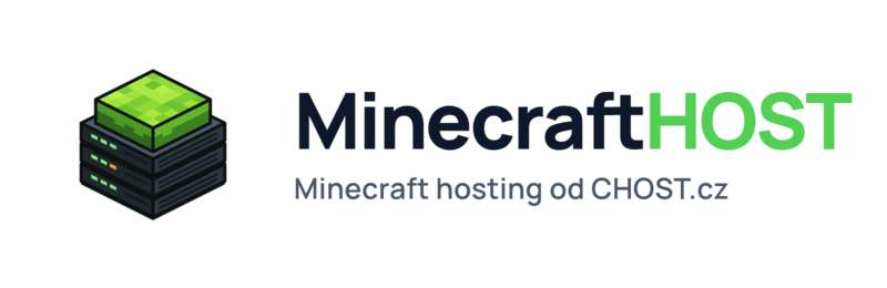 Logo MinecraftHost s dovětkem pro světlé pozadí