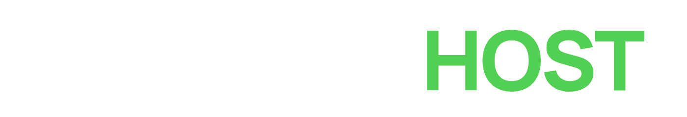Nápis MinecraftHost pro tmavé pozadí